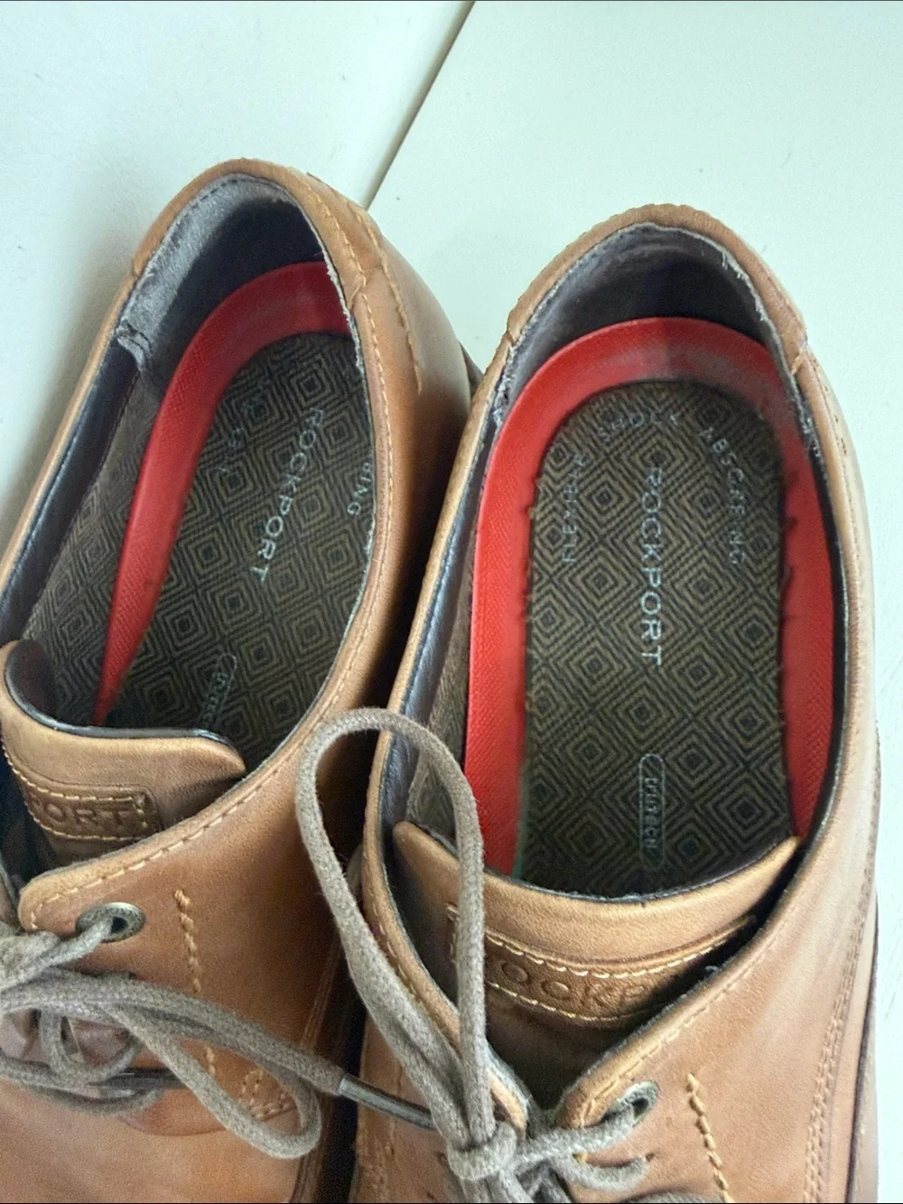 (S-2430) Rockport CB Men's Classic Brown Leather Lace-Up Dress Shoes, Size: 10.5
